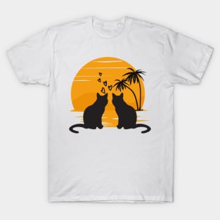 cat watching sunset T-Shirt